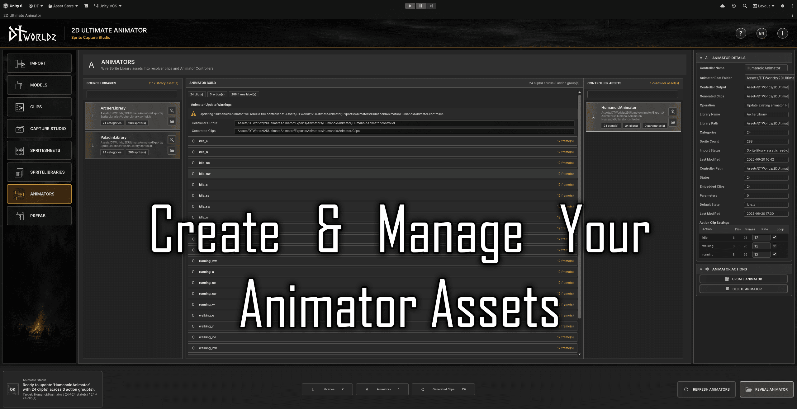 Animators workflow screenshot for 2D Ultimate Animator.
