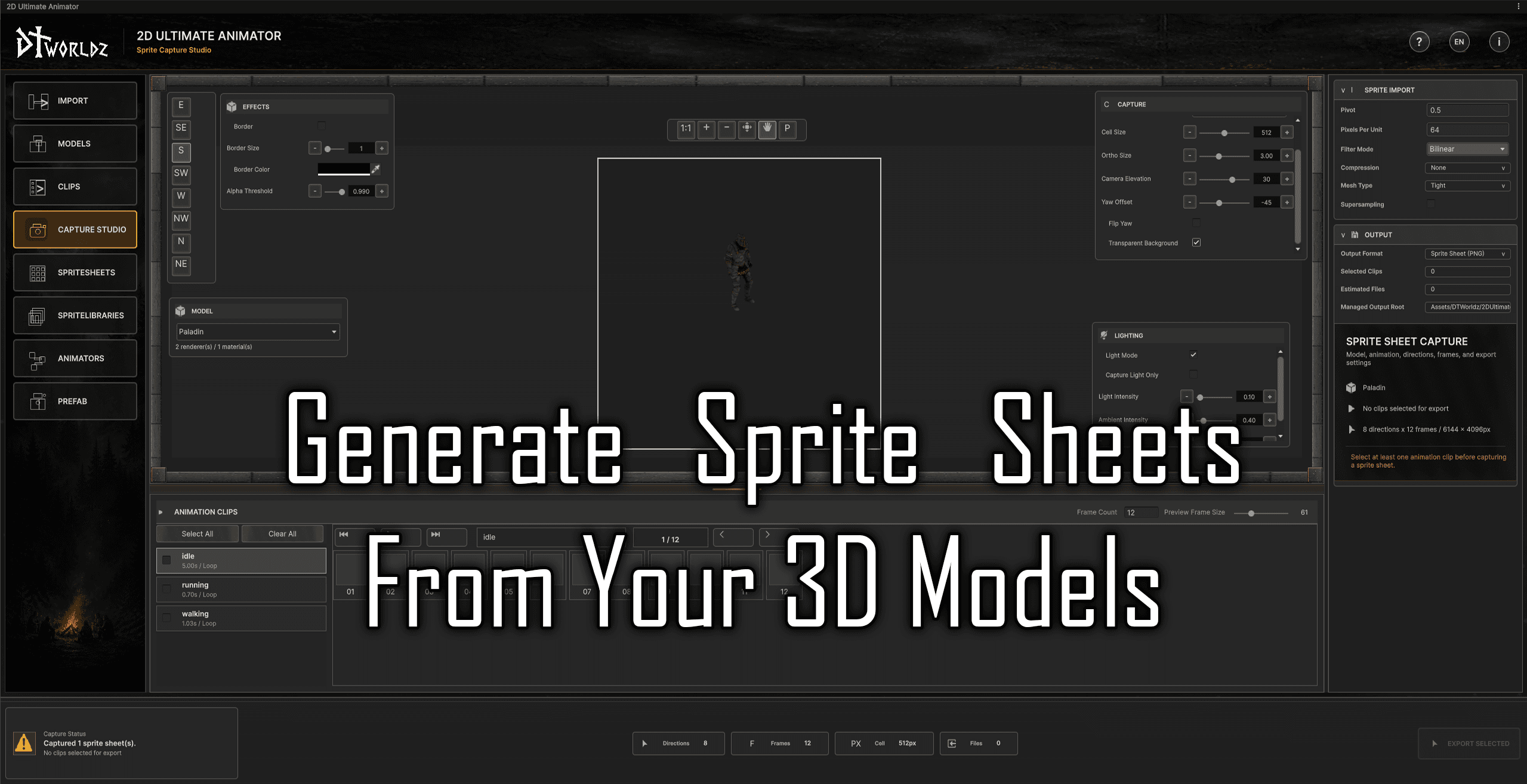Capture Studio workflow screenshot for 2D Ultimate Animator.